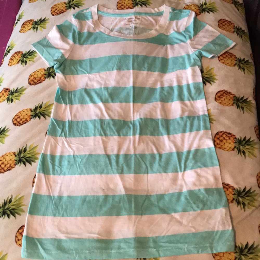 Blue and white striped shirt